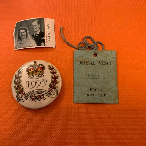 Royal visit press - pass, 1977
